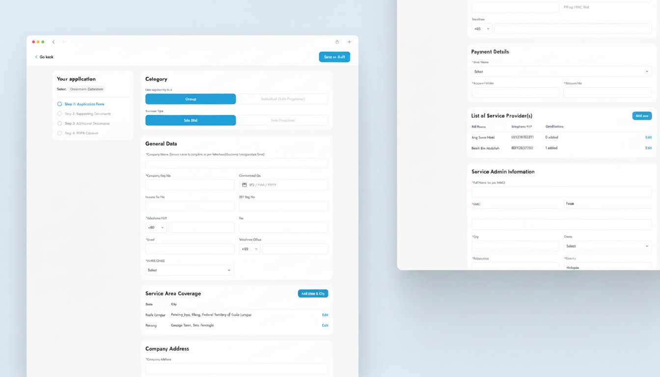 Service provider self-onboarding flow